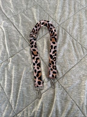 Leopard Print Adjustable Bag Strap in Pink and Brown